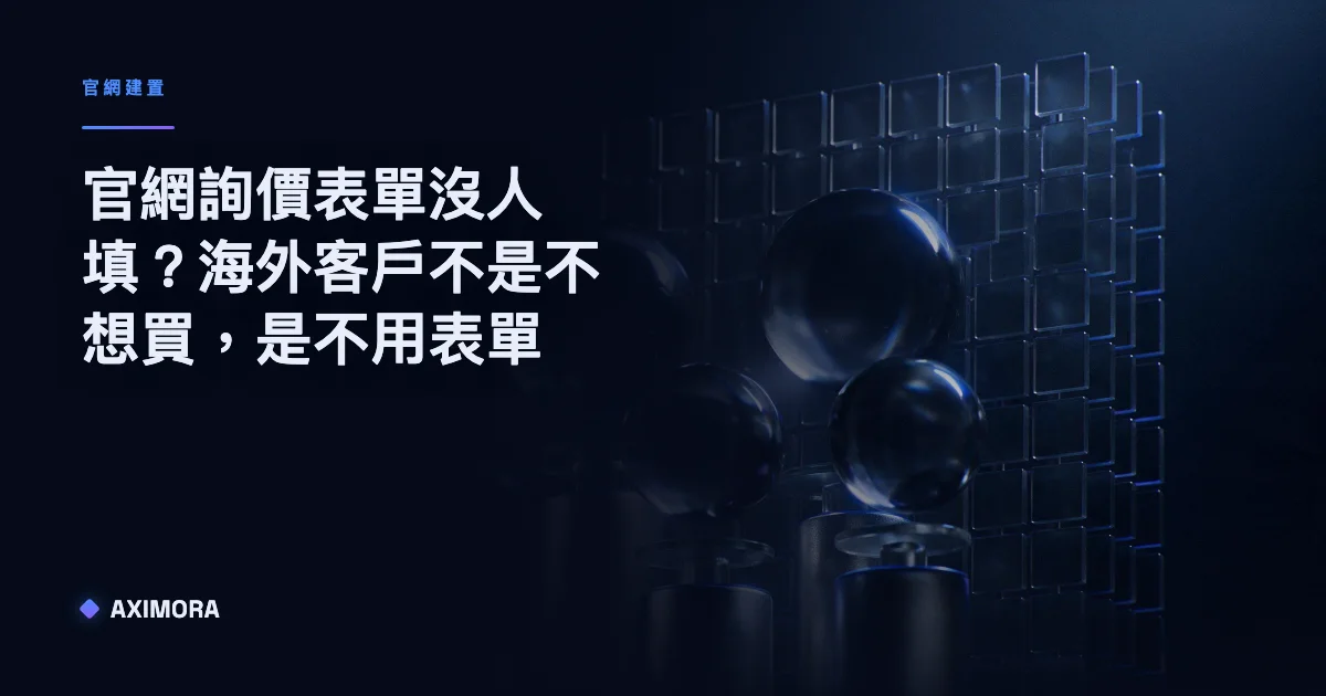 官網詢價表單沒人填的情境示意圖，說明海外客戶偏好透過通訊軟體而非表單聯絡賣家