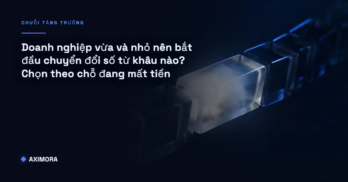 Sơ đồ chuỗi năm khâu giúp doanh nghiệp vừa và nhỏ nên bắt đầu chuyển đổi số từ khâu nào dựa trên điểm nghẽn dòng tiền